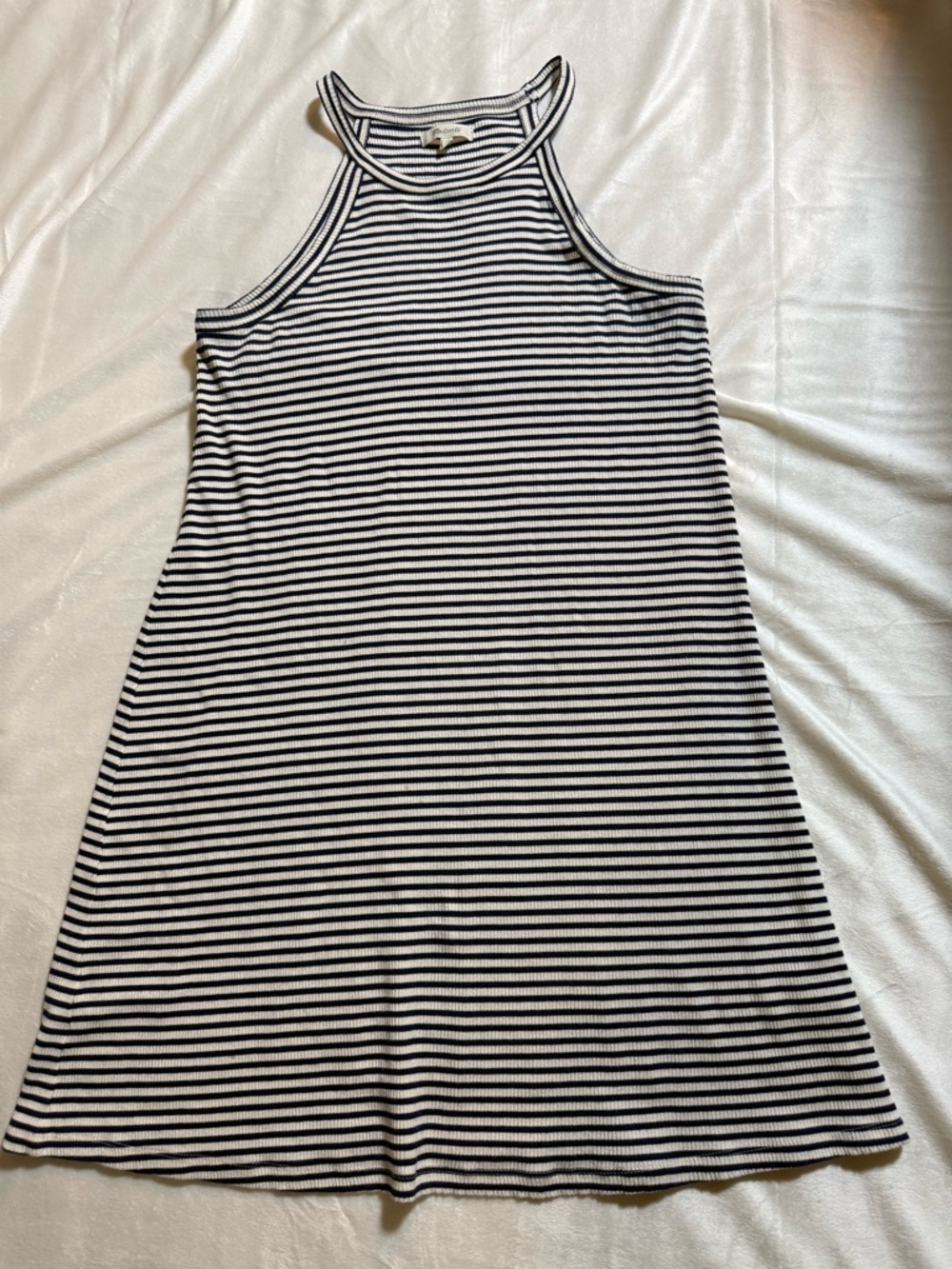 Madewell Black & White Striped Racerback Mini Dress - Picture 2 of 6
